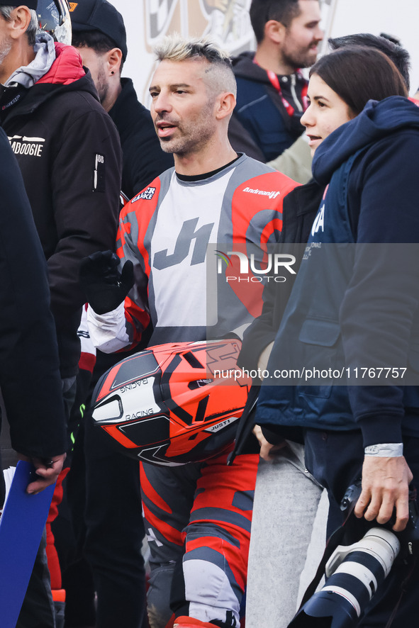 Marco Melandri attends the Champions Charity Race Legend at MotoLive during the 110th edition of EICMA Milan Motorcycle Show at Rho Fiera Mi...