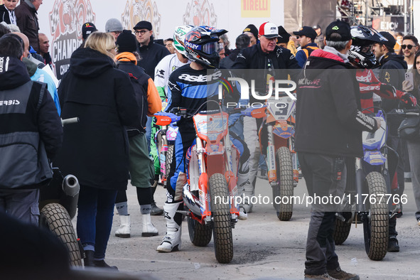 Casey Stoner attends the Champions Charity Race Legend at MotoLive during the 110th edition of EICMA Milan Motorcycle Show at Rho Fiera Mila...