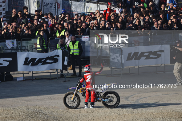 Randy Mamola attends the Champions Charity Race Legend at MotoLive during the 110th edition of EICMA Milan Motorcycle Show at Rho Fiera Mila...