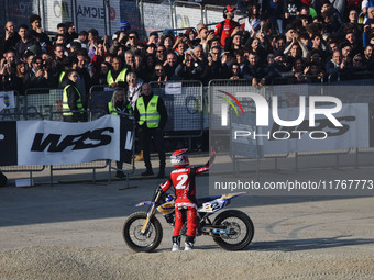 Randy Mamola attends the Champions Charity Race Legend at MotoLive during the 110th edition of EICMA Milan Motorcycle Show at Rho Fiera Mila...