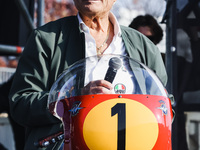 Giacomo Agostini attends the Champions Charity Race Legend at MotoLive during the 110th edition of the EICMA Milan Motorcycle Show at Rho Fi...