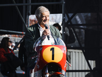 Giacomo Agostini attends the Champions Charity Race Legend at MotoLive during the 110th edition of the EICMA Milan Motorcycle Show at Rho Fi...