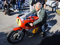 Giacomo Agostini attends the Champions Charity Race Legend at MotoLive during the 110th edition of EICMA Milan Motorcycle Show at Rho Fiera...