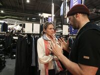 French Minister of Labor and Employment Astrid Panosyan-Bouvet attends the ''Made in France'' (MIF Expo) fair at Parc des Expositions in Par...