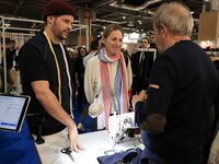 French Minister of Labor and Employment Astrid Panosyan-Bouvet attends the ''Made in France'' (MIF Expo) fair at Parc des Expositions in Par...