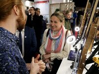 French Minister of Labor and Employment Astrid Panosyan-Bouvet attends the ''Made in France'' (MIF Expo) fair at Parc des Expositions in Par...