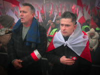 People take part in marking the 106th independence celebration in Warsaw, Poland on 11 November, 2024. A march organized by far-right, natio...