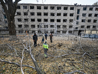 Damage caused by an overnight Russian air strike is pictured in Zaporizhzhia, Ukraine, on November 11, 2024. NO USE RUSSIA. NO USE BELARUS....