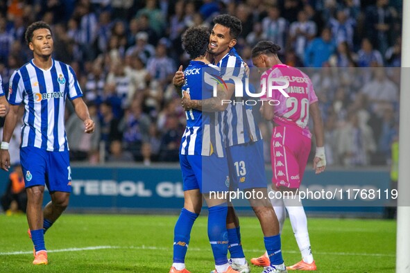 Pepe of FC Porto celebrates during the game against Estoril Praia in the 10th round of the Portuguese Championship 2023/24 at Estadio do Dra...