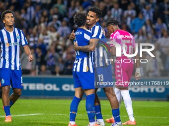 Pepe of FC Porto celebrates during the game against Estoril Praia in the 10th round of the Portuguese Championship 2023/24 at Estadio do Dra...