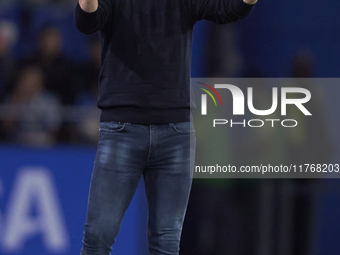 Joseba Etxeberria, Head Coach of SD Eibar, gives instructions during the LaLiga Hypermotion match between RC Deportivo de La Coruna and SD E...