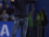 Joseba Etxeberria, Head Coach of SD Eibar, gives instructions during the LaLiga Hypermotion match between RC Deportivo de La Coruna and SD E...