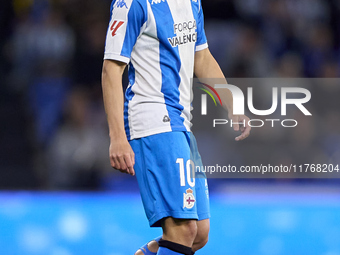 Yeremay Hernandez of RC Deportivo de La Coruna looks on during the LaLiga Hypermotion match between RC Deportivo de La Coruna and SD Eibar a...