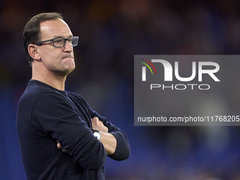 Joseba Etxeberria, Head Coach of SD Eibar, looks on before the LaLiga Hypermotion match between RC Deportivo de La Coruna and SD Eibar at Ab...