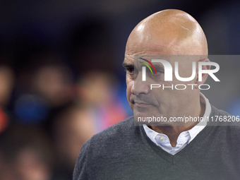 Oscar Gilsanz, Head Coach of RC Deportivo de La Coruna, looks on prior to the LaLiga Hypermotion match between RC Deportivo de La Coruna and...