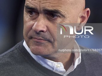 Oscar Gilsanz, Head Coach of RC Deportivo de La Coruna, looks on prior to the LaLiga Hypermotion match between RC Deportivo de La Coruna and...