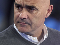 Oscar Gilsanz, Head Coach of RC Deportivo de La Coruna, looks on prior to the LaLiga Hypermotion match between RC Deportivo de La Coruna and...