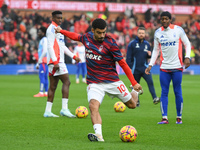 Morgan Gibbs-White of Nottingham Forest warms up ahead of kick-off during the Premier League match between Nottingham Forest and Newcastle U...