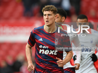 Ryan Yates of Nottingham Forest warms up ahead of kick-off during the Premier League match between Nottingham Forest and Newcastle United at...