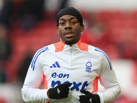 Anthony Elanga of Nottingham Forest warms up ahead of kick-off during the Premier League match between Nottingham Forest and Newcastle Unite...