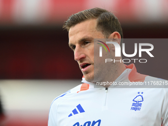 Chris Wood of Nottingham Forest plays during the Premier League match between Nottingham Forest and Newcastle United at the City Ground in N...