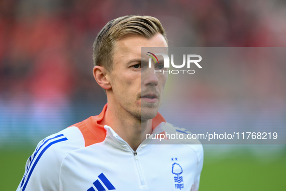 James Ward-Prowse of Nottingham Forest plays during the Premier League match between Nottingham Forest and Newcastle United at the City Grou...