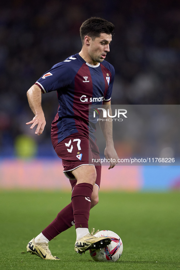 Xeber Alkain of SD Eibar is in action during the LaLiga Hypermotion match between RC Deportivo de La Coruna and SD Eibar at Abanca Riazor St...