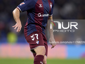 Xeber Alkain of SD Eibar is in action during the LaLiga Hypermotion match between RC Deportivo de La Coruna and SD Eibar at Abanca Riazor St...