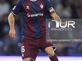 Sergio Alvarez of SD Eibar is in action during the LaLiga Hypermotion match between RC Deportivo de La Coruna and SD Eibar at Abanca Riazor...