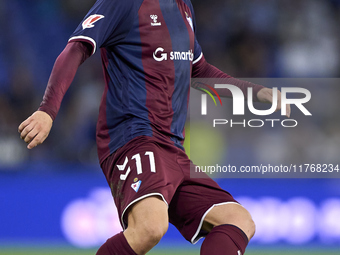 Jorge Pascual of SD Eibar plays during the LaLiga Hypermotion match between RC Deportivo de La Coruna and SD Eibar at Abanca Riazor Stadium...