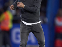 Oscar Gilsanz, Head Coach of RC Deportivo de La Coruna, reacts during the LaLiga Hypermotion match between RC Deportivo de La Coruna and SD...