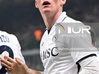 Scott McTominay of SSC Napoli celebrates after a goal during the Italian Serie A football match between Inter FC and SSC Napoli in Milan, It...