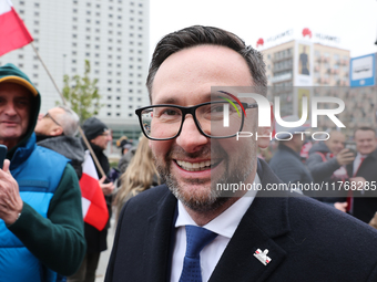 Law and Justice party politician Daniel Obajtek during Independence March in Warsaw, Poland on November 11, 2024. (