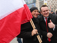 Law and Justice party politician Dominik Tarczynski during Independence March in Warsaw, Poland on November 11, 2024. (