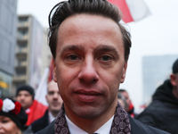 Confederation party leader Krzysztof Bosak during Independence March in Warsaw, Poland on November 11, 2024. (