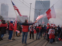 An Independence March is organized by the extreme right on the 106th anniversary of regaining independence in Warsaw, Poland, on November 11...