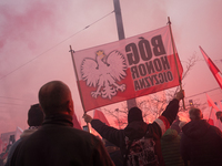 An Independence March is organized by the extreme right on the 106th anniversary of regaining independence in Warsaw, Poland, on November 11...