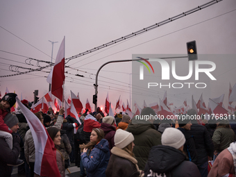 An Independence March is organized by the extreme right on the 106th anniversary of regaining independence in Warsaw, Poland, on November 11...