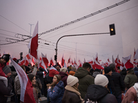 An Independence March is organized by the extreme right on the 106th anniversary of regaining independence in Warsaw, Poland, on November 11...