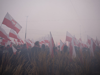 An Independence March is organized by the extreme right on the 106th anniversary of regaining independence in Warsaw, Poland, on November 11...