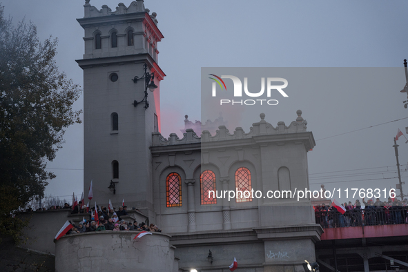 An Independence March is organized by the extreme right on the 106th anniversary of regaining independence in Warsaw, Poland, on November 11...