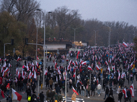 An Independence March is organized by the extreme right on the 106th anniversary of regaining independence in Warsaw, Poland, on November 11...