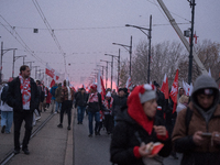 An Independence March is organized by the extreme right on the 106th anniversary of regaining independence in Warsaw, Poland, on November 11...