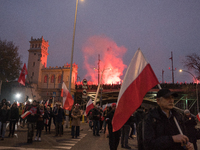 An Independence March is organized by the extreme right on the 106th anniversary of regaining independence in Warsaw, Poland, on November 11...