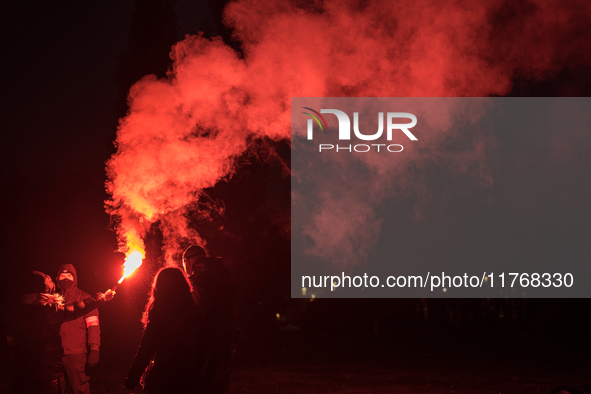 An Independence March is organized by the extreme right on the 106th anniversary of regaining independence in Warsaw, Poland, on November 11...