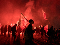 An Independence March is organized by the extreme right on the 106th anniversary of regaining independence in Warsaw, Poland, on November 11...