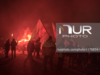 An Independence March is organized by the extreme right on the 106th anniversary of regaining independence in Warsaw, Poland, on November 11...