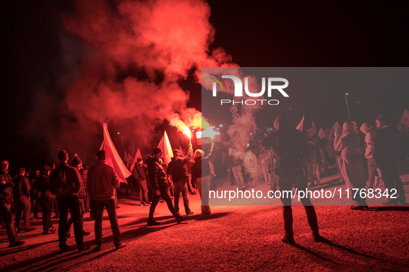 An Independence March is organized by the extreme right on the 106th anniversary of regaining independence in Warsaw, Poland, on November 11...