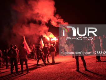 An Independence March is organized by the extreme right on the 106th anniversary of regaining independence in Warsaw, Poland, on November 11...