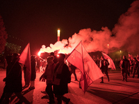 An Independence March is organized by the extreme right on the 106th anniversary of regaining independence in Warsaw, Poland, on November 11...